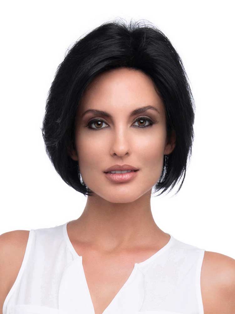 Abbey wig by Envy, a bob style shown in colour Black.
