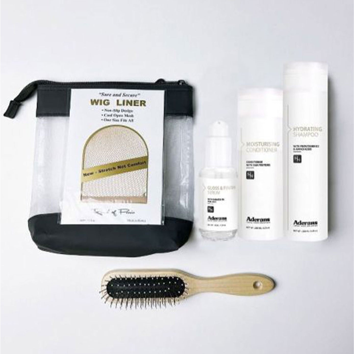 A complete kit to care for Human Hair wigs and hairpieces. Sizes are 250ml shampoo and 200ml conditioner and 150ml for the leave in conditioner. Includes a wig brush and wig cap.
