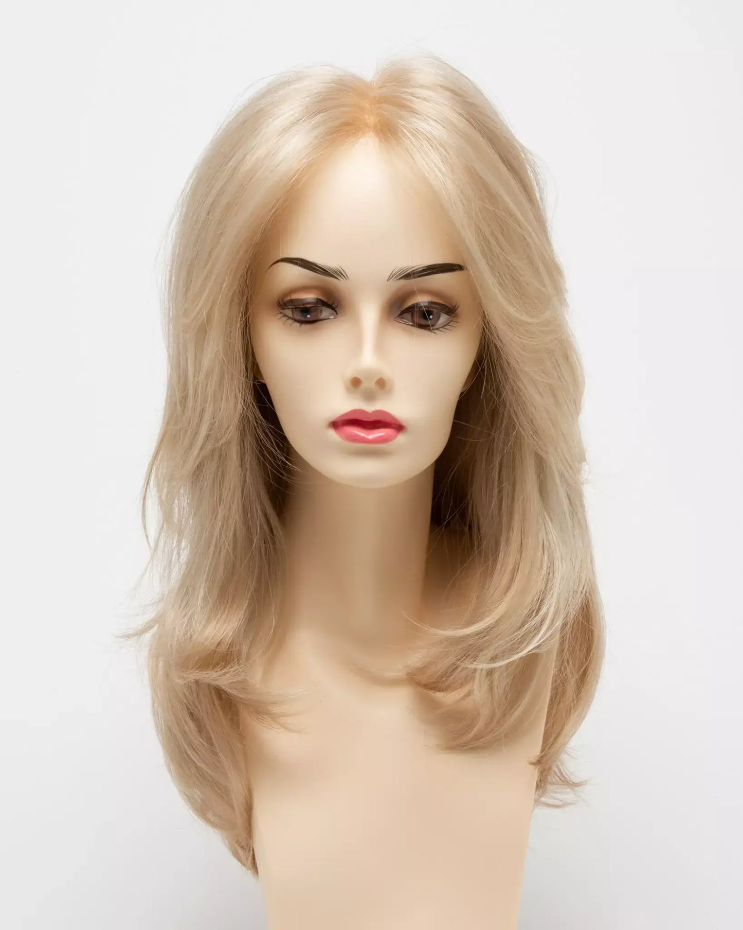 Bobbi wig by Envy in Medium Blonde featuring a monofilament cap and lace front for comfort and a natural appearance.