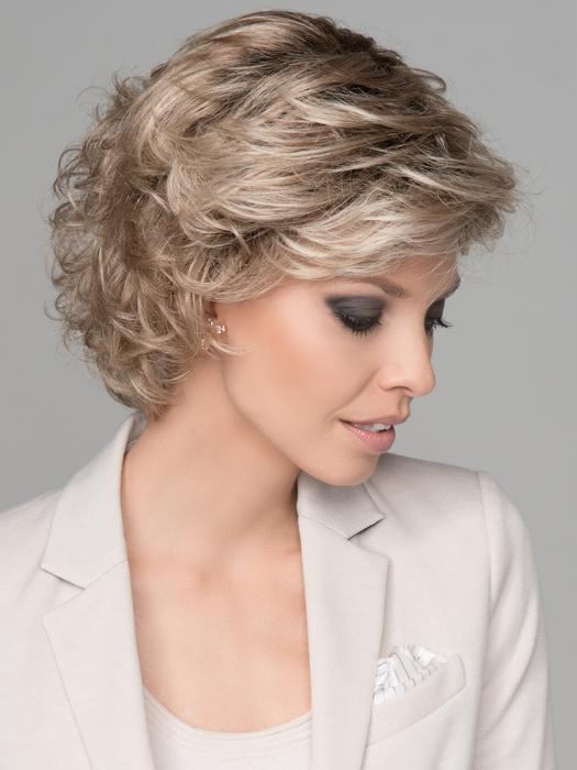 Back view of Daily wig by Ellen Wille Hairpower Collection in Champagne Rooted, a timeless style with subtle loose curls.