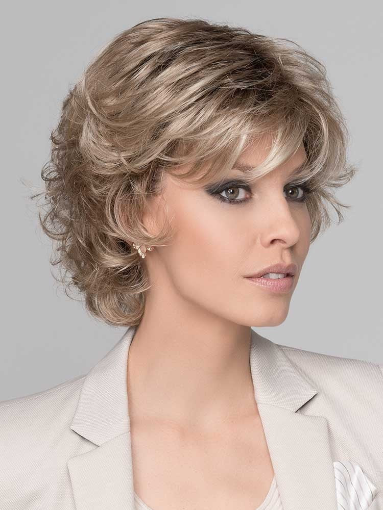 Side view of Daily wig by Ellen Wille Hairpower Collection in Champagne Rooted, a timeless style with subtle loose curls.
