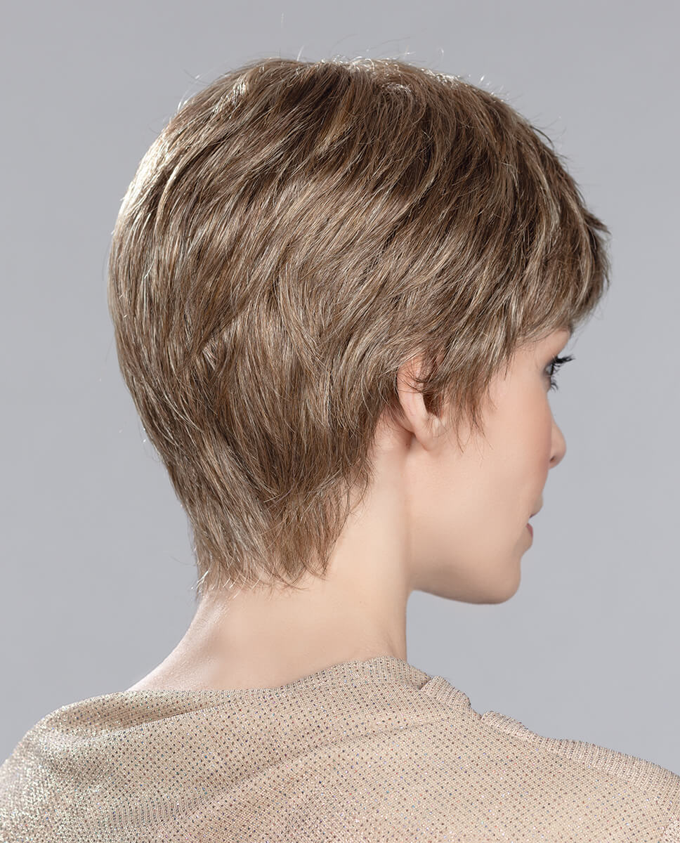 Back view of Ginger Large Mono wig by Ellen Wille – short synthetic wig with a mono top and lace front in Light Bernstein Mix.