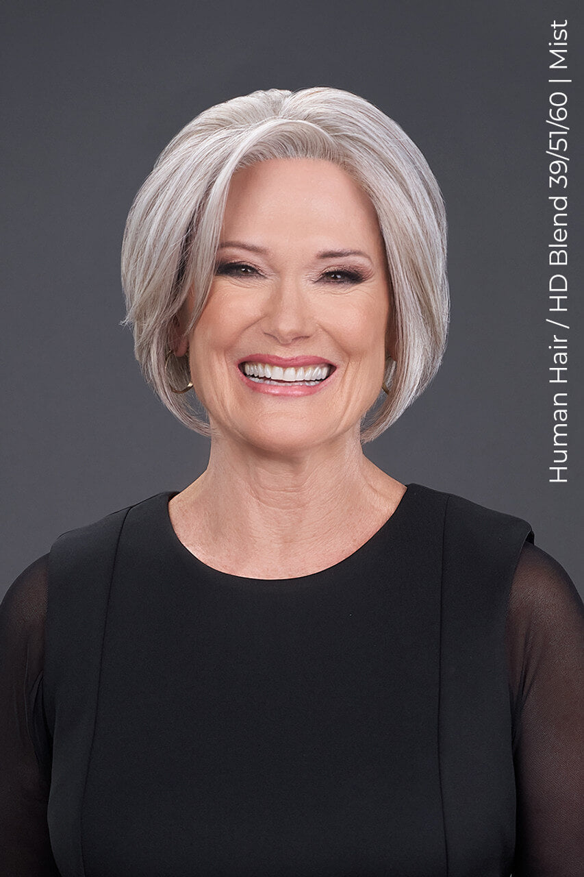 Front view of Ignite Human Hair by Jon Renau in Mist with SmartLace™ front and premium Remy human hair.