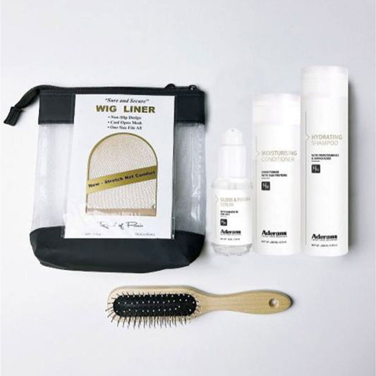 A complete kit to care for Human Hair wigs and hairpieces. Sizes are 250ml shampoo and 200ml conditioner and 150ml for the leave in conditioner. Includes a wig brush and wig cap.