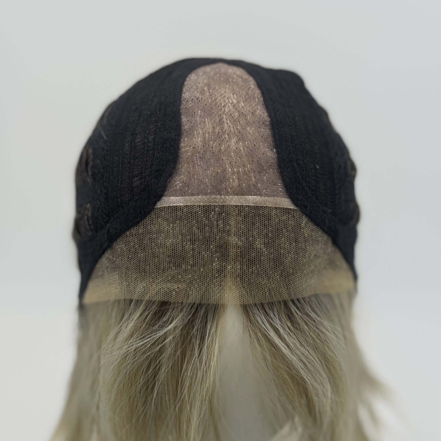 Noriko wig cap - wefts with soft lace parting and extended lace front.