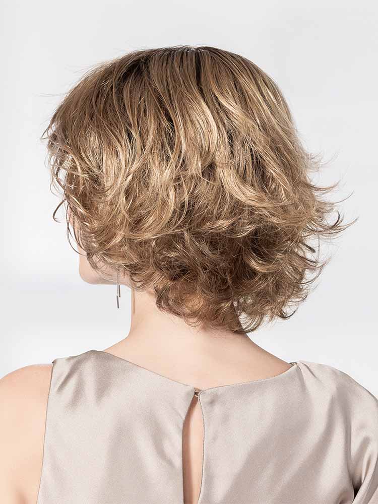 Back view of Bloom Deluxe wig by Ellen Wille Hair Society is a gorgeous collar length style in Dark Sand Rooted