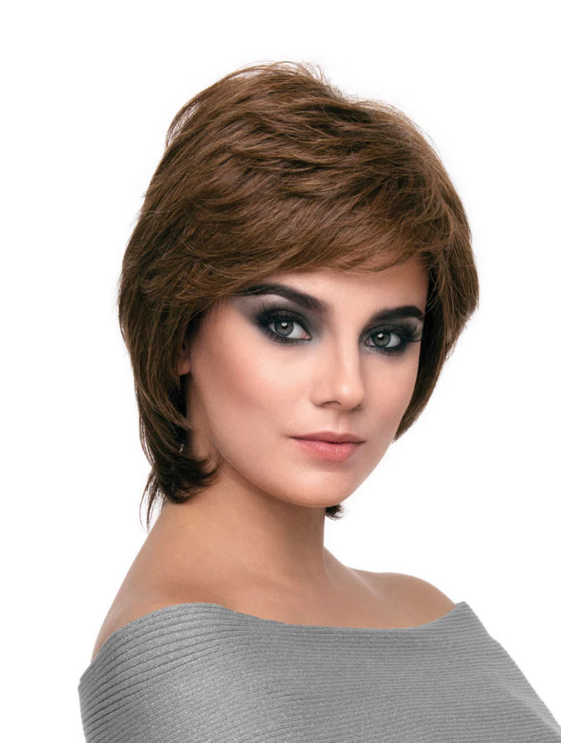 Coti wig by Envy – made with 30% human hair and 70% heat friendly synthetic fibre, featuring a mono top and hand-tied cap.
