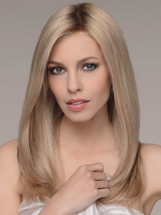 Emotion Deluxe human hair wig by Ellen Wille with long layers with lace front and monofilament top for natural movement