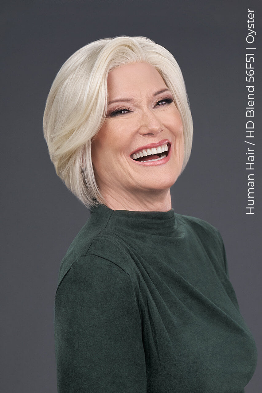 Front view of Ignite Human Hair by Jon Renau in Oyster with SmartLace™ front and premium Remy human hair.