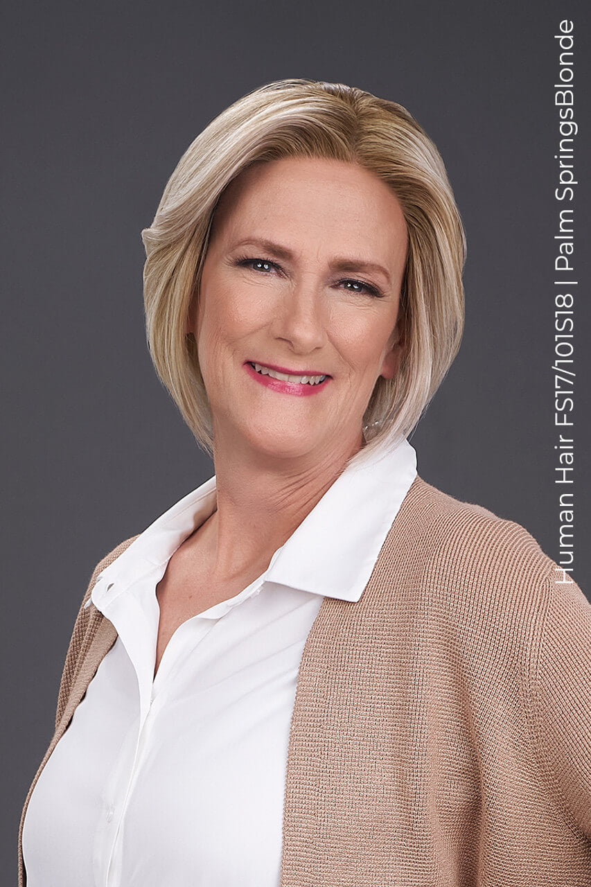 Front view of Ignite Human Hair by Jon Renau in Palm Springs Blonde with SmartLace™ front and premium Remy human hair.