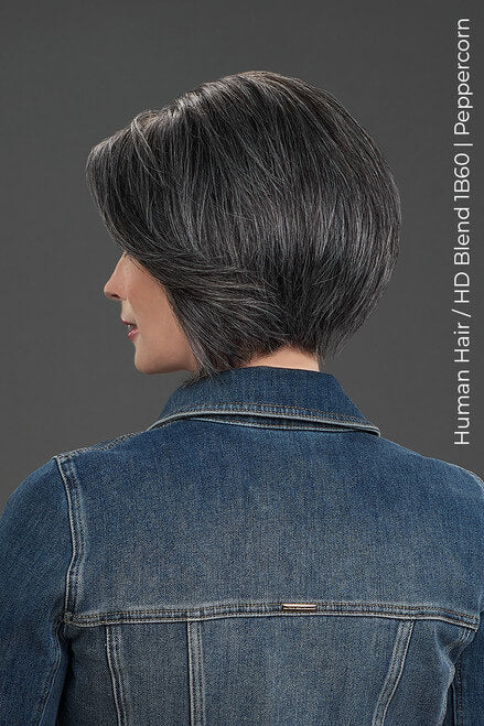 Back view of Ignite Human Hair by Jon Renau in Peppercorn with SmartLace™ front and premium Remy human hair.