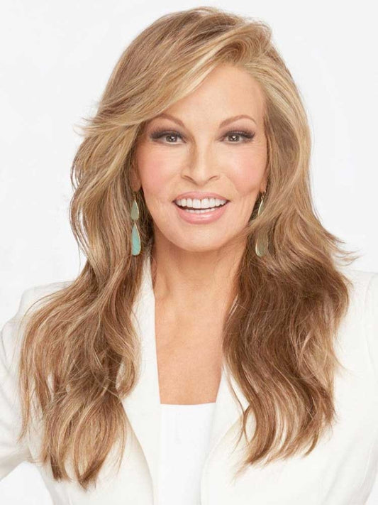 Miles of Style wig by Raquel Welch falls to mid-back with a lace front and monofilament top.