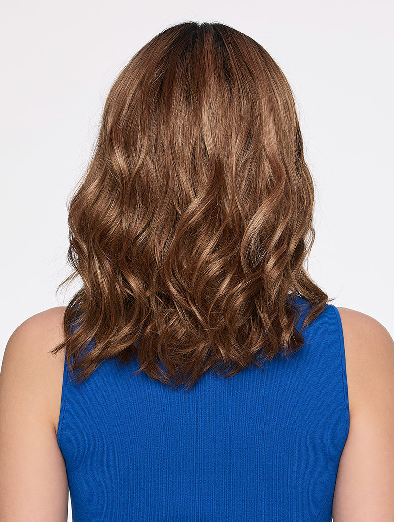 Back view Molly wig by Envy with waves with lace front for comfort and effortless glamour