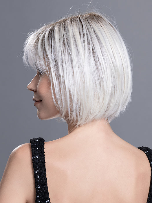 Back profile Sing Mono Part wig by Ellen Wille - a bob style shown in colour Pastel Blonde Rooted.