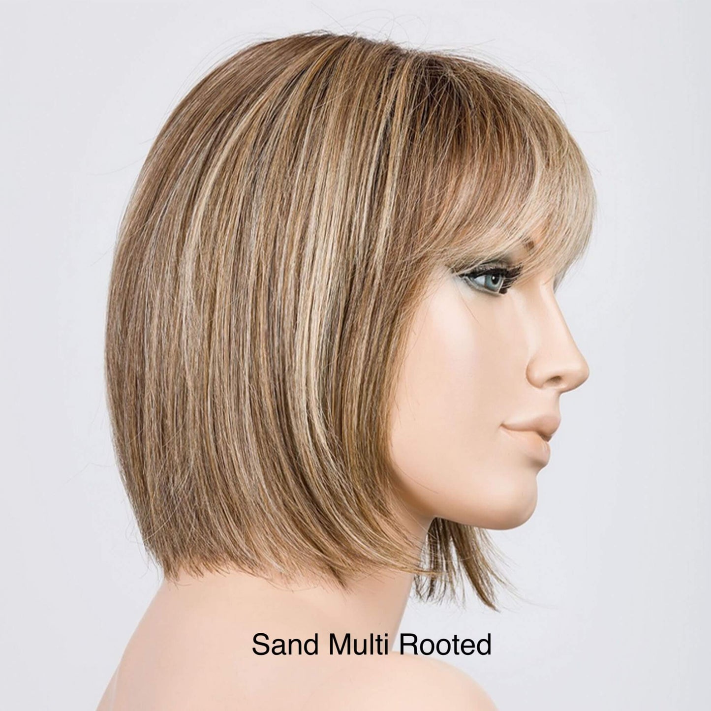 Side profile Sing Mono Part wig by Ellen Wille - a bob style shown in colour Sand Multi Rooted.