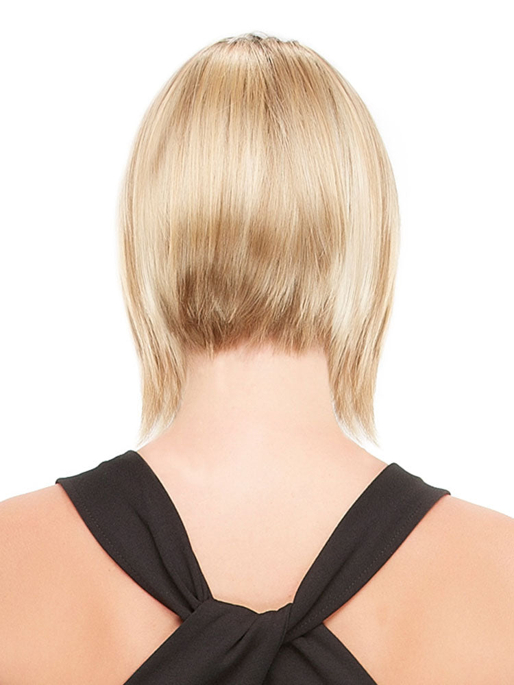 Back view of Victoria wig by Jon Renau – a bob with lace front, monofilament top and 100% hand-tied cap in colour Shaded Praline.