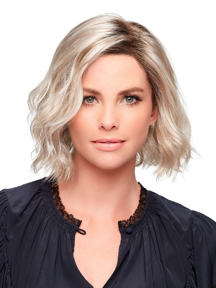 January wig Jon Renau SmartLace Collection with short textured waves, a monofilament top and lightweight wefted back.